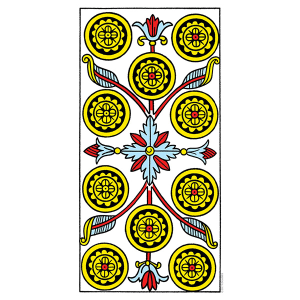 Ten of Swords 10 D'épée Tarot Card Meanings - Tarot de Marseille